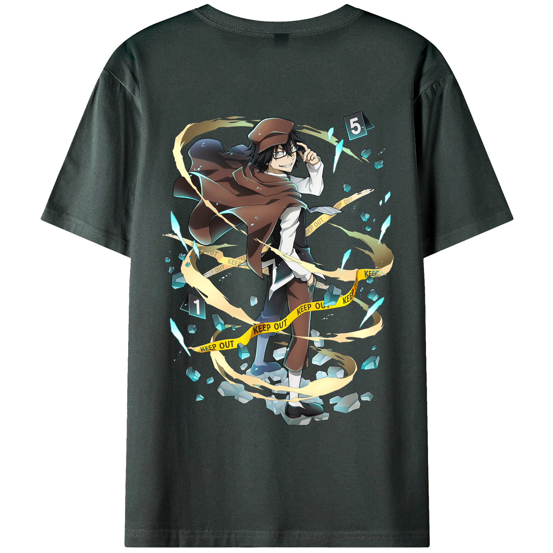 （画像用） 文豪ストレイドッグス Bungo Stray Dogs 綿100％ メンズ半袖Tシャツ（バックプリント） 通気性